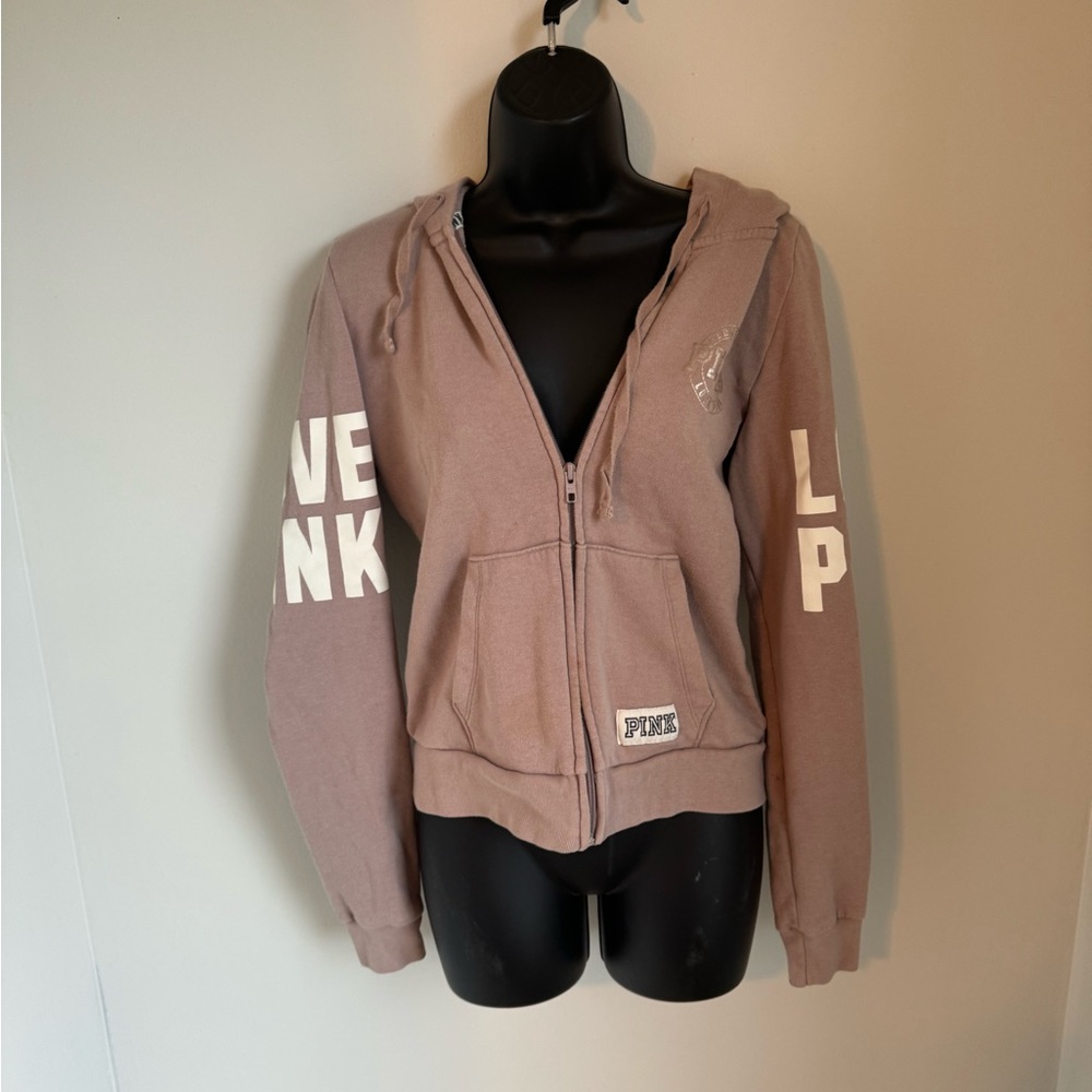 Love Pink Zip Up Sweatshirt Size M